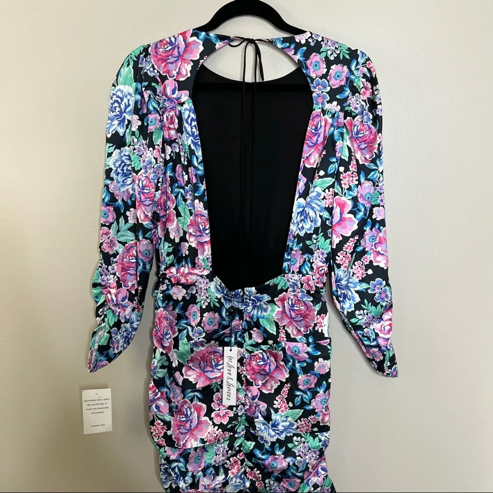 NWT FOR LOVE & LEMONS BRANDY MINI DRESS - AZALEA size small, revolve - Picture 7 of 16